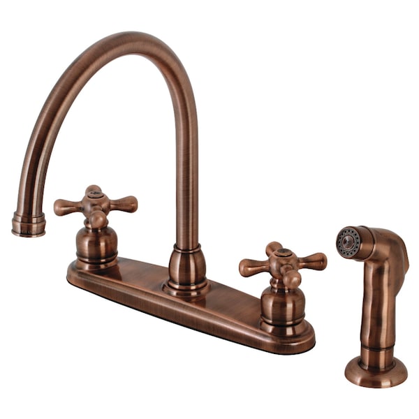 KB726AXSP Vintage 8" Centerset Kitchen Faucet, Antique Copper